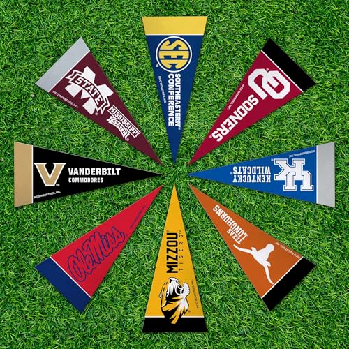 NCAA SEC Mini Pennant Set - 4" x 9" Felt Team Flags