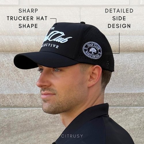 CITRUSY Athletic Trucker Golf Hat - Performance Men's 5 Panel Cap | Cool & Breathable Waterproof Design
