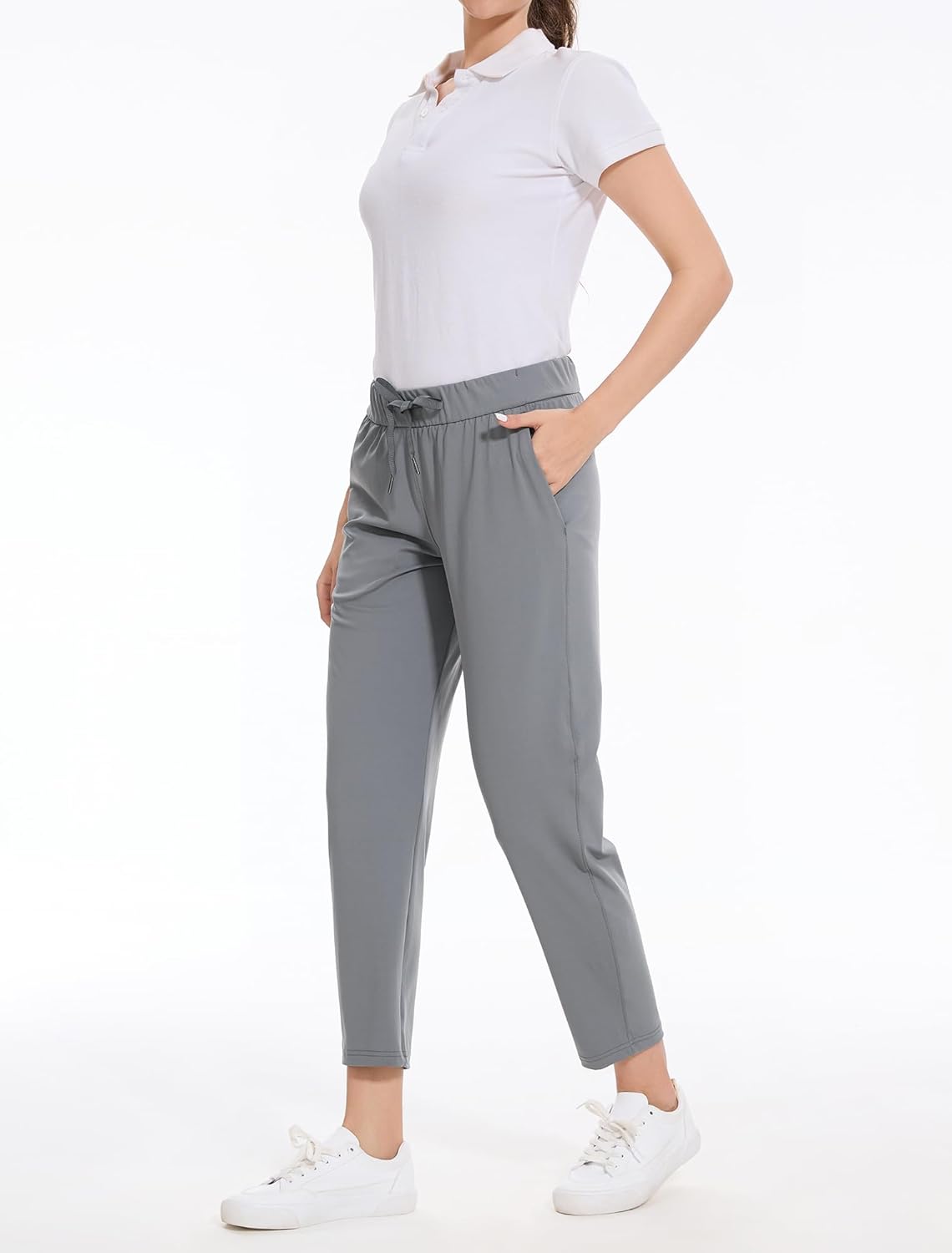 Skiennix Women's Golf Pants - Stretchy 7/8 Ankle Sweatpants with Deep Pockets for Athletic & Travel