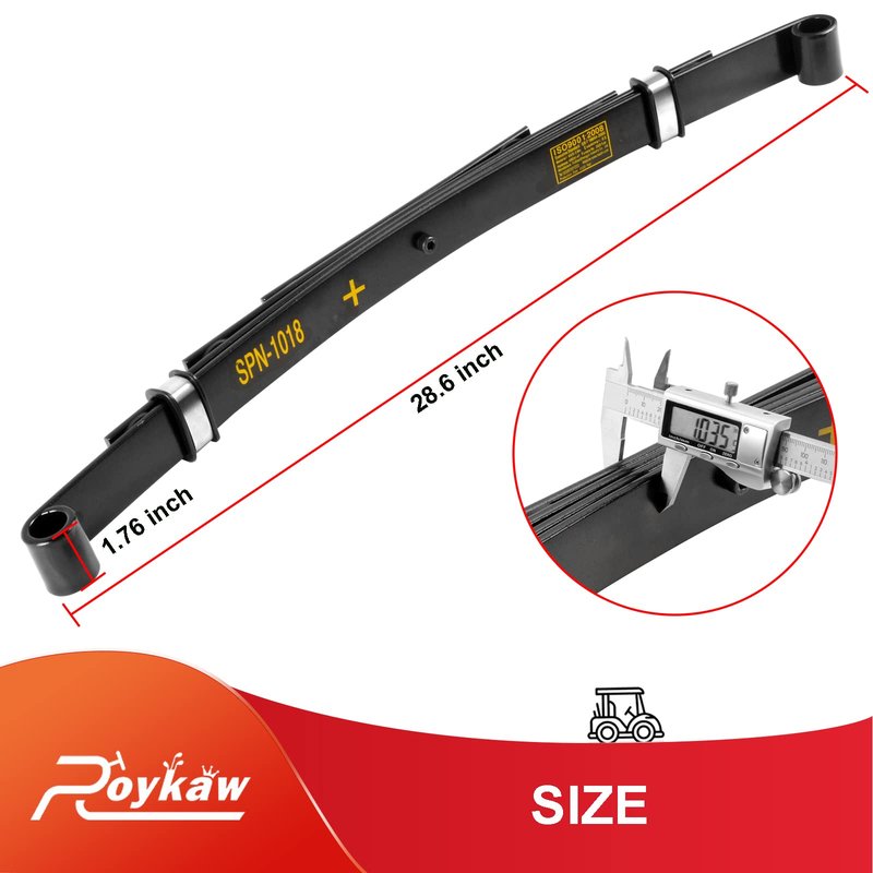 Roykaw Golf Cart Rear Leaf Spring with Bushing, Sleeves and U Bolt kit Compatible with EZGO TXT 1994-up Golf Cart Models, 4 Leaf
