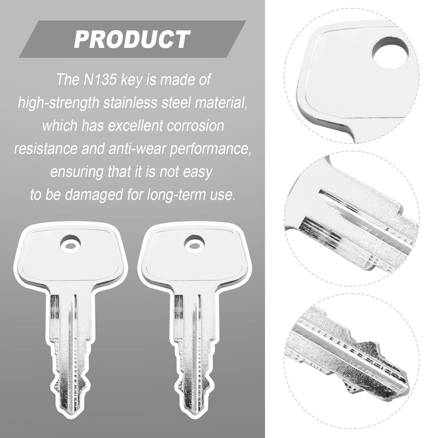 N135 Key Replacement for Thule Rack Core, Key Cylinder for Bike Rack Lock, Roof Cargo Lock, Roof Rack Locks, Cross Bars, Towers, Ski Rack Etc