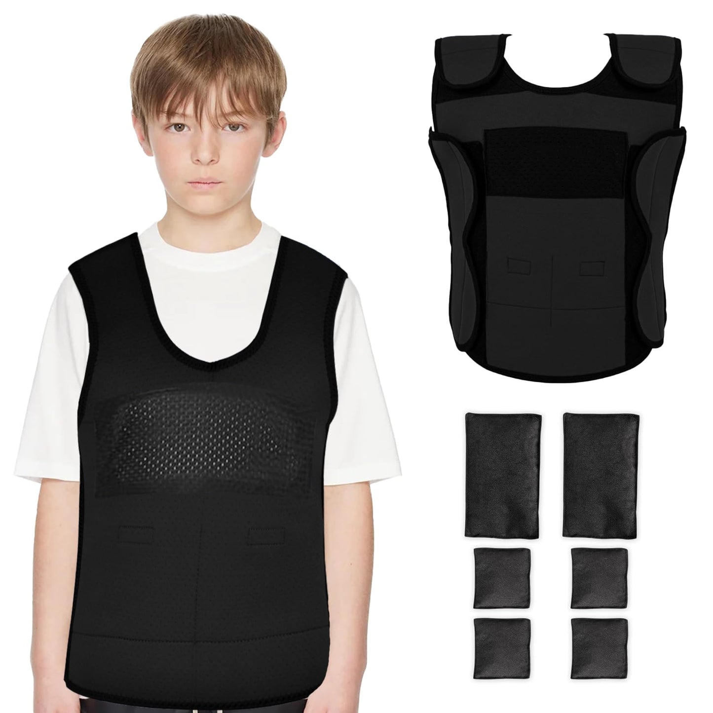 Weight Vest for Kids Black (Black, Large)