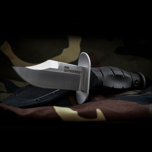 Cold Steel Mini Leatherneck Clip Point Compact Lightweight 3.5" 8CR13MOV Steel Fixed Blade Outdoor Hunting Utility Knife, 3.25" Textured Ergonomic Kray-Ex Handle, Secure-Ex Sheath