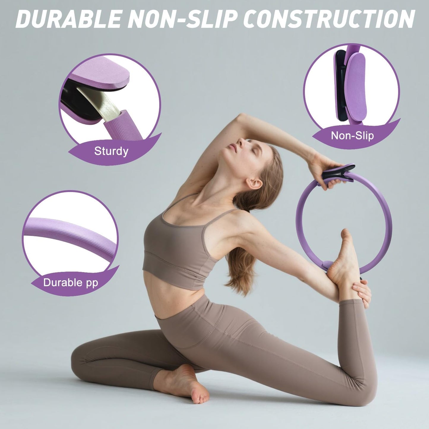 XiaoKJ Pilates Kit, Home Pilates Workout Kit for Women, Pilates Equipment with 14" Pilates Ring and Ball, Resistance Bands, Sliders & Grip Socks Accessories for Starter Home Workouts