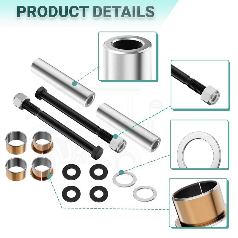 DRIVE UP Golf Cart Spindle Bushing Kit for EZGO TXT, Include King Pin Tubes Claw Copper Sleeves for TXT/PDS 2001-UP G&E Models, Replaces OEM 70745G01 70648-G01 70749G01