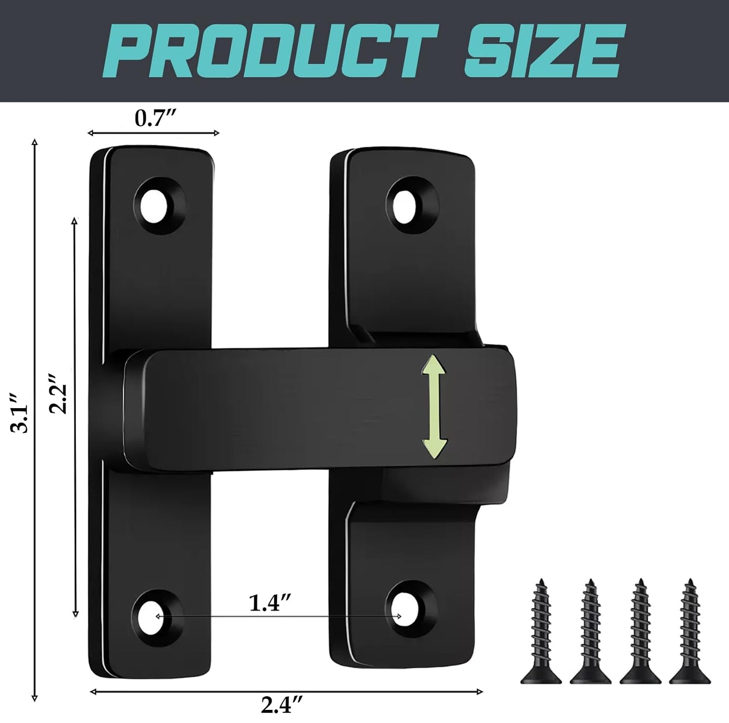 90/180 Degree Barn Door Lock, Small Flip Gate Latches Protect Privacy Sliding Door Latch Lock for Swing Door, Cabinet, Bathroom, Garden, Window, Outdoor
