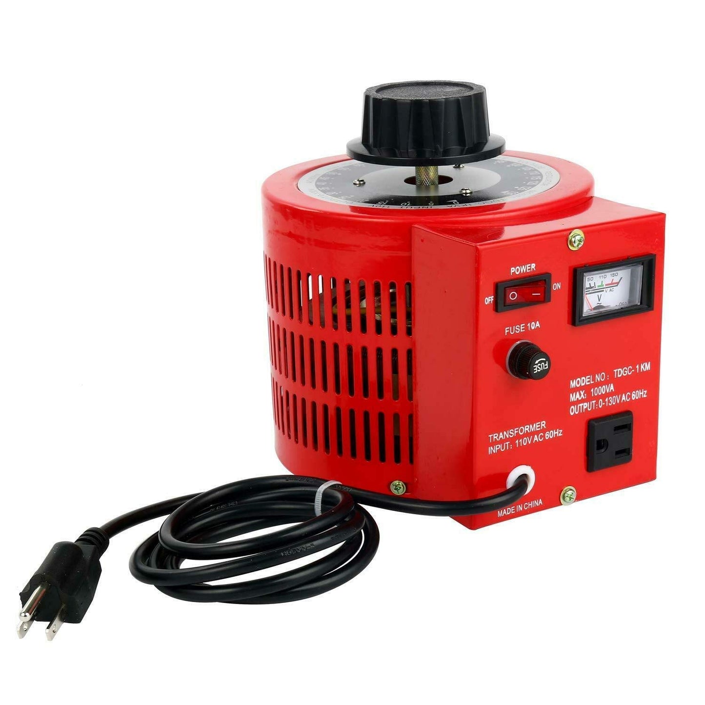 YaeCCC Voltage Transformer 10 Amp Auto AC Variable Voltage Converter,1000VA,0~130 Volt Output (1000W Max)