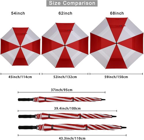 G4Free Golf Umbrella - Oversized 72 Inch Double Canopy, Windproof & Waterproof Design