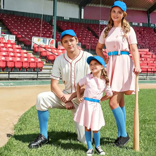 Columbia Blue Baseball & Softball Socks and Belt Set for Kids, Youth & Adults