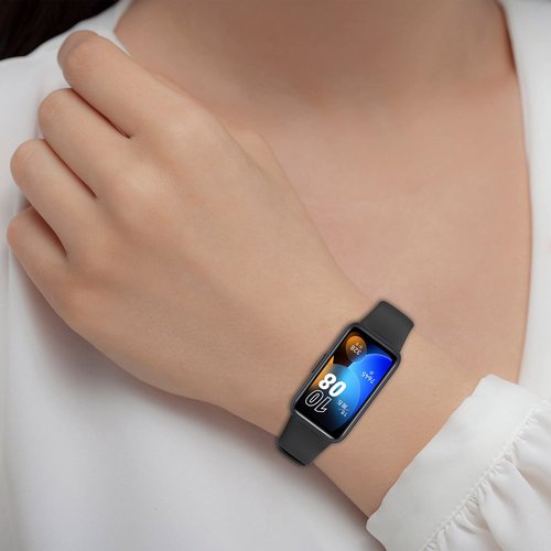 E ECSEM Bands Compatible with Huawei Band 10/9/8 Smartwatch Replacement Silicone Adjustable Bracelet Accessory Strap for Huawei Band 10/9/8 Wristbands W/Metal Buckle (10Colors)
