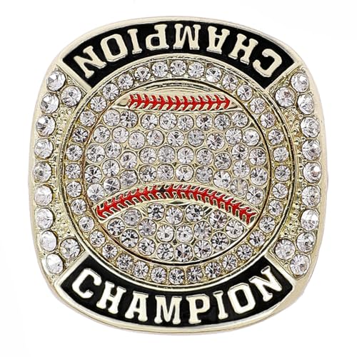 Baseball Championship Ring Trophy Set - 12 Pcs, Size 10, Gold