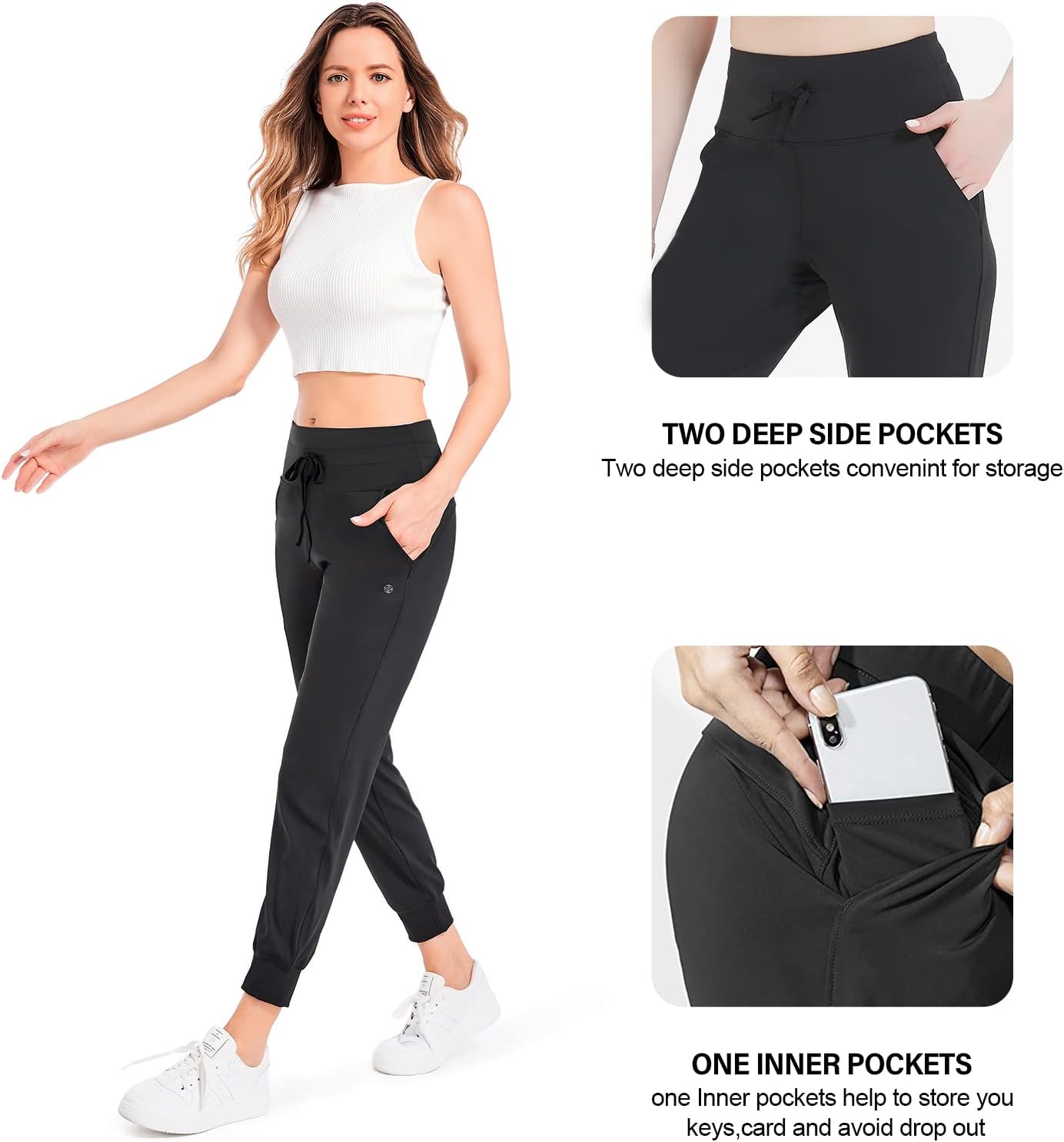 Skiennix Women's Joggers - Lightweight Athletic Sweatpants with Pockets | Tapered Casual Pants for Workout & Lounge