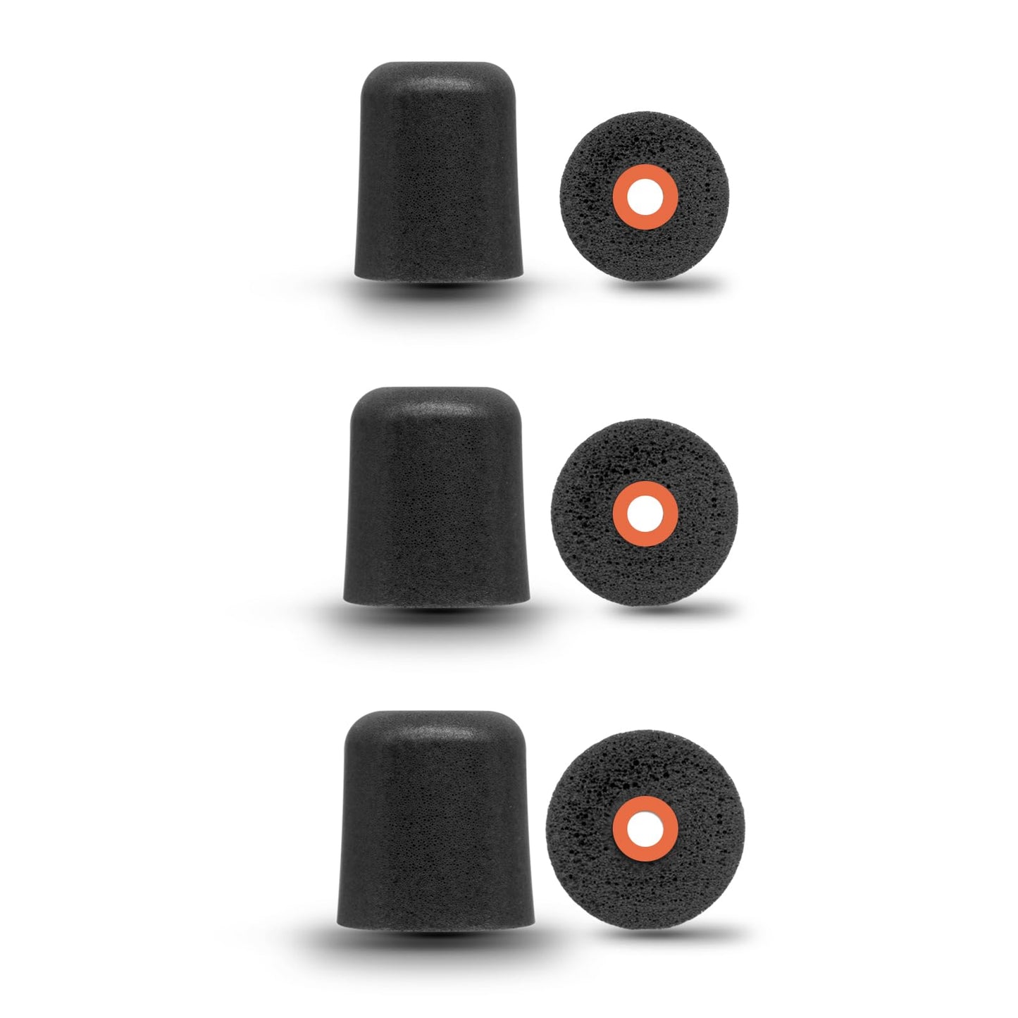 Klowcok Memory Foam Replacement Eartips for ISOtunes PRO/Xtra/Sport Advance BT/Wired/PRO Aware, Elgin, Westone, Etymotic, Plugfones Earbuds, Comfort Fit (3 Pairs, Assorted-S/M/L, Black)