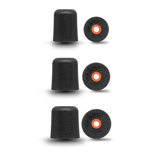 Klowcok Memory Foam Replacement Eartips for ISOtunes PRO/Xtra/Sport Advance BT/Wired/PRO Aware, Elgin, Westone, Etymotic, Plugfones Earbuds, Comfort Fit (3 Pairs, Assorted-S/M/L, Black)