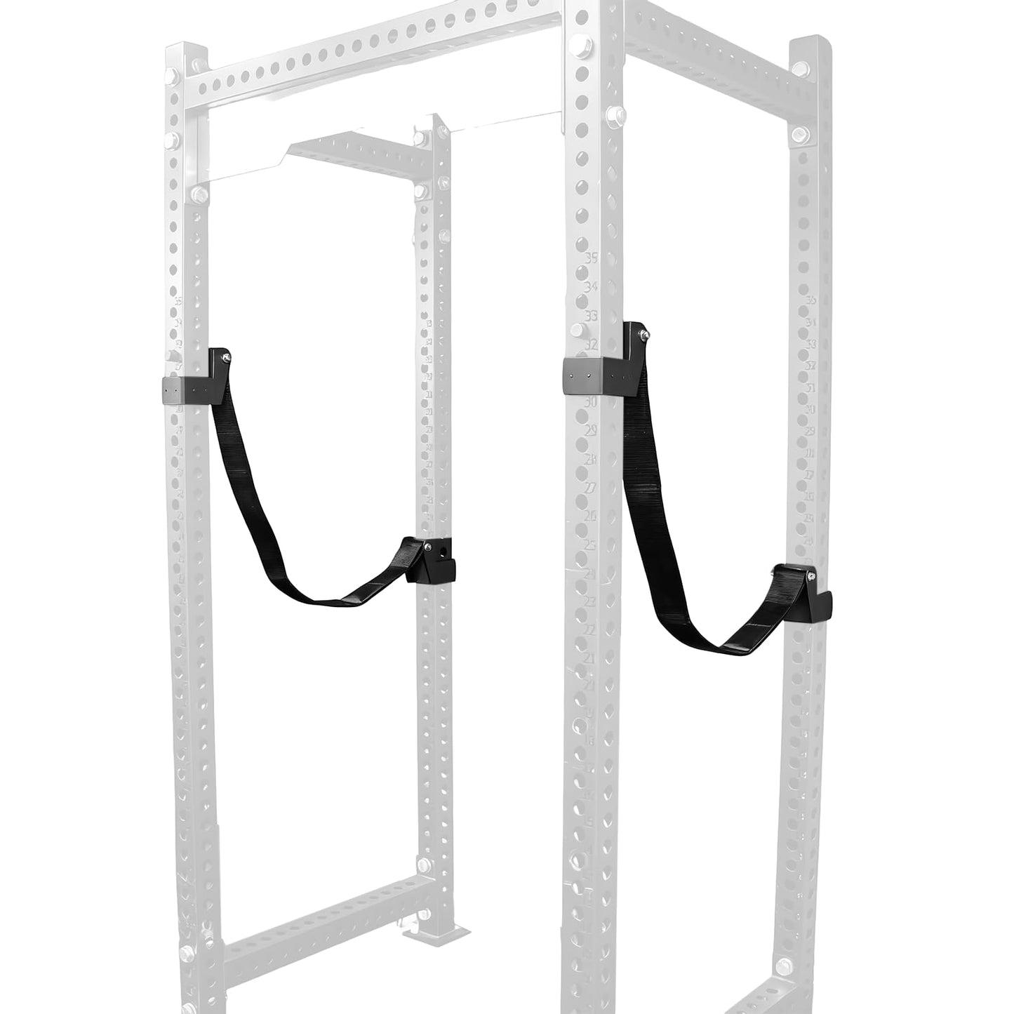 Power Rack Attachments Safety Straps Squat Rack Attachments Fit 3x3 Power Rack for Row Deadlift Bench Press Hip Thrust Chest Press and More (Black, 3"x3" Column,0.7" Aperture,Straps Length 2.62FT)