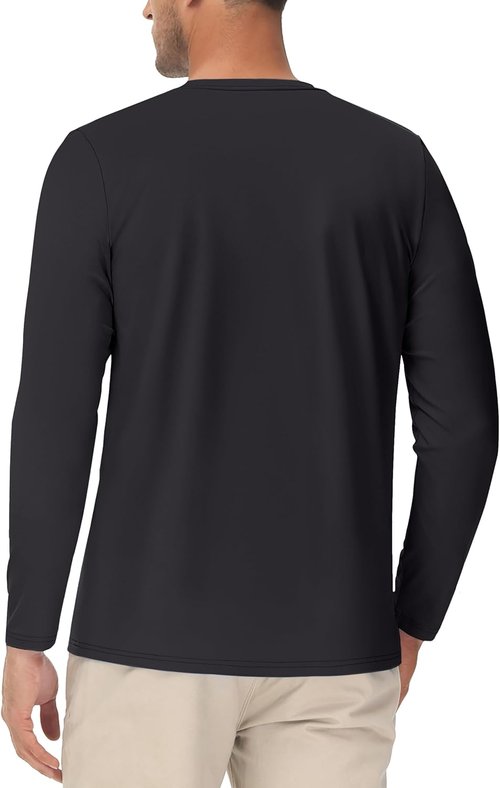 EKLENTSON Men's Long Sleeve UPF 80+ Sun Protection Swim Shirt - Quick Dry & Lightweight