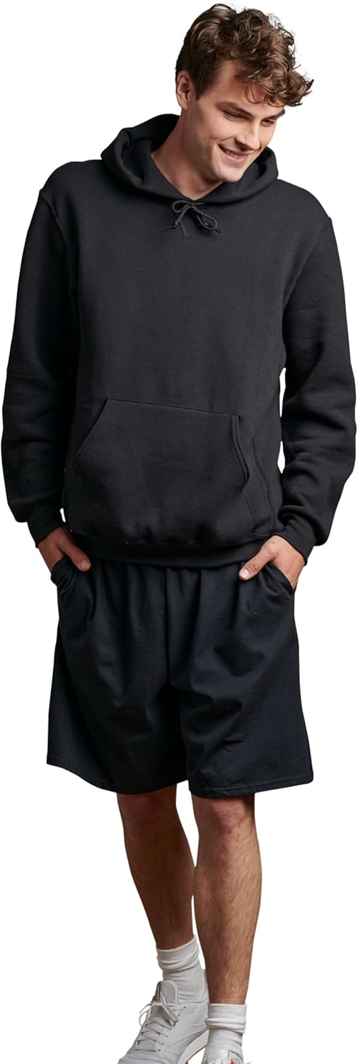 Russell Athletic Men's 9" Cotton Shorts - Relaxed Fit with Pockets & Adjustable Waist | Sizes S-4X