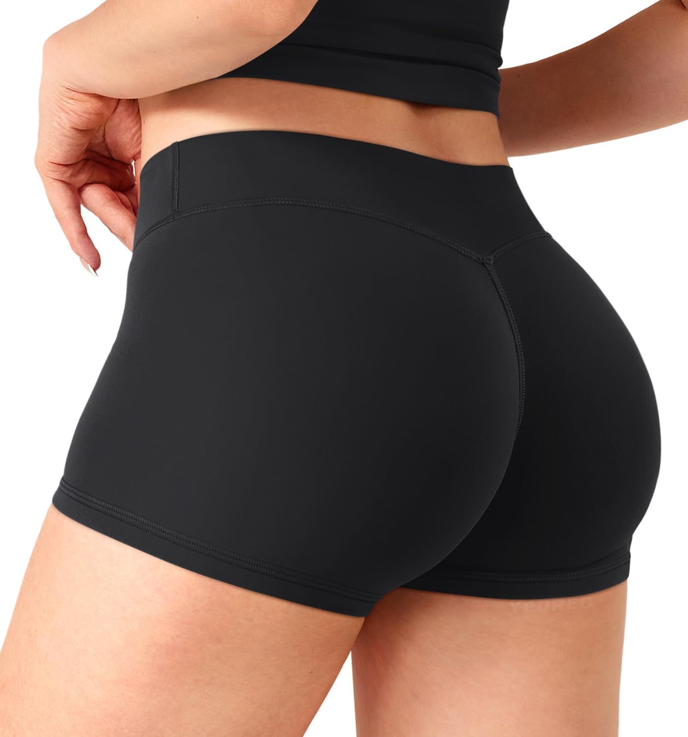 YEOREO Women's Low Rise Biker Shorts - 2.5" No Front Seam for Yoga & Gym Workouts | Zahida Design
