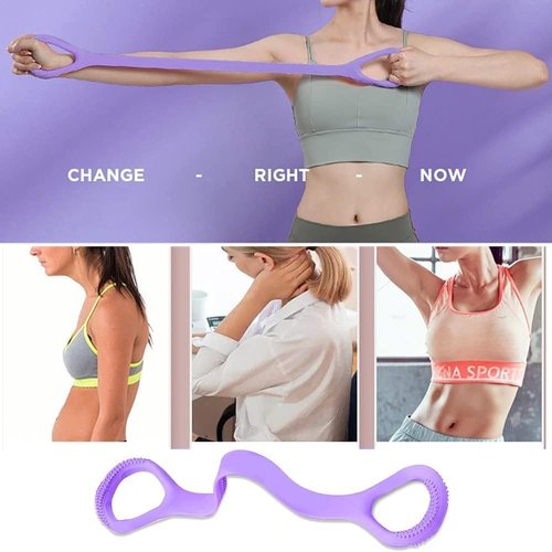 Figure 8 Resistance Band - Versatile Stretch Band for Arms, Legs & Core - Portable Home Fitness Equipment, Purple