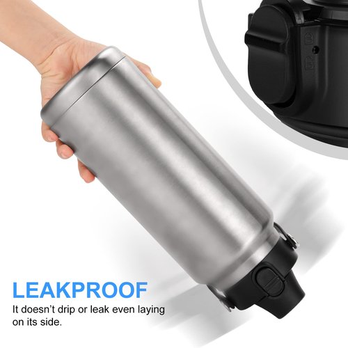EIPOSAU Spout Lid for YETI Rambler Bottle, BPA Free, Ideal Chug Cap for YETI, Fits 18 26 36 64 oz Bottles, Replacement Lids with Push Button & Lock, Black