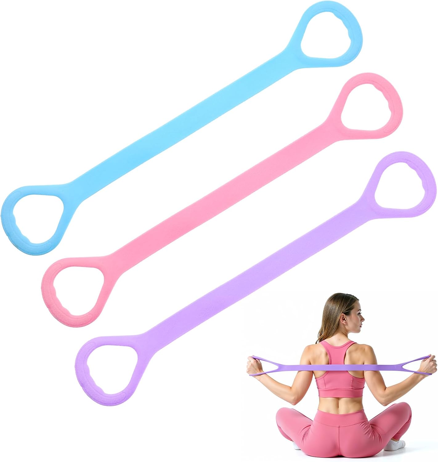 Skiennix Figure 8 Resistance Band - Elastic Workout Bands for Arm, Back & Shoulder Training
