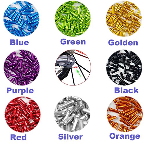 80 Pcs Alloy Cable End Caps for Bike Brake & Shifter - 8 Colors