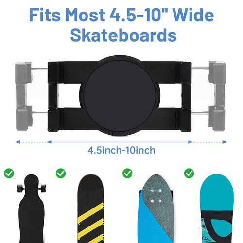 AIIQESBT Skateboard Wall Mount, 360° Rotating Skateboard Mount Hanger, Universal Skate Board Wall Mounts for Skateboarder (Set of 1)