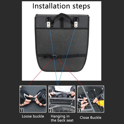 2Packs Bike Pannier Waterproof Bike Rear Rack Bag Max 40L（10.5Gal） Large Capacity Bike Rear Pannier for Cycling Traveling Commuting