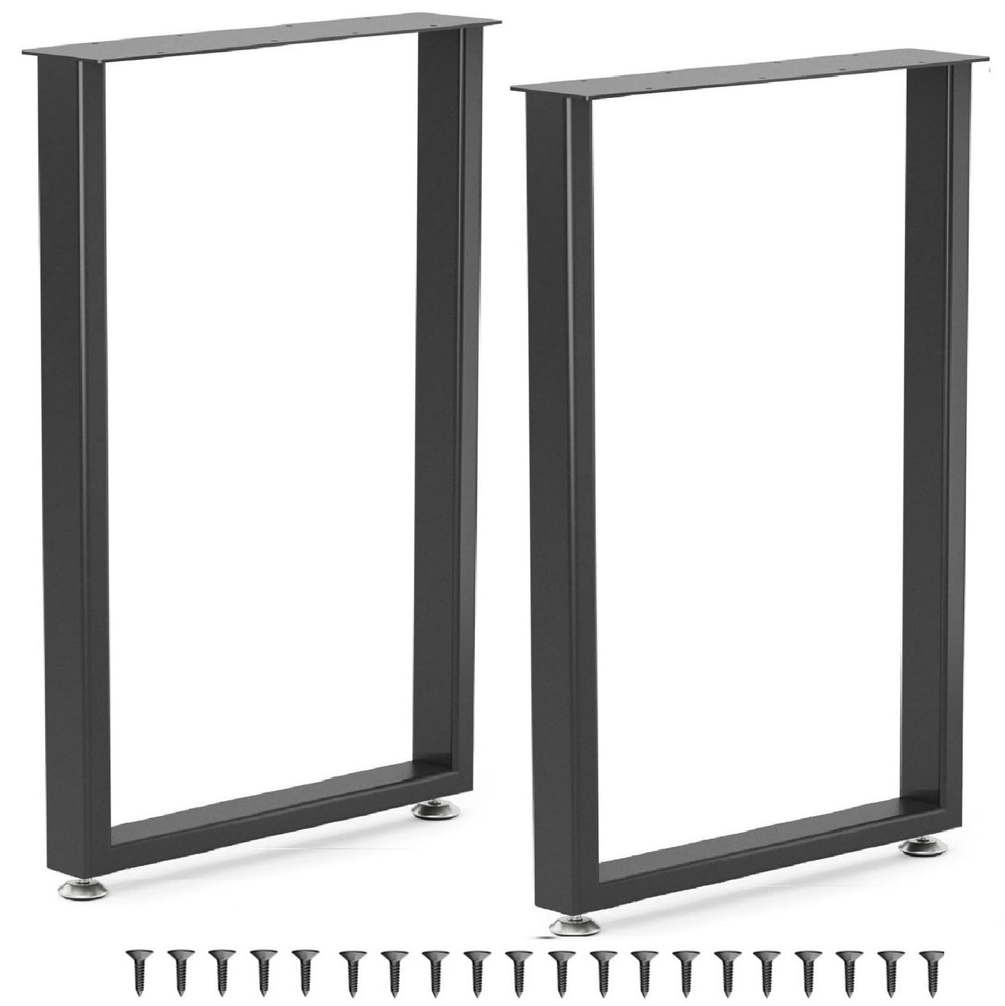 Yes4All Metal Table Legs, 28 inch Height with Adjustable Protector Levelers, Heavy Duty, Black, Bear Up to 800lb, Set of 2