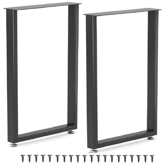 Yes4All Metal Table Legs, 28 inch Height with Adjustable Protector Levelers, Heavy Duty, Black, Bear Up to 800lb, Set of 2