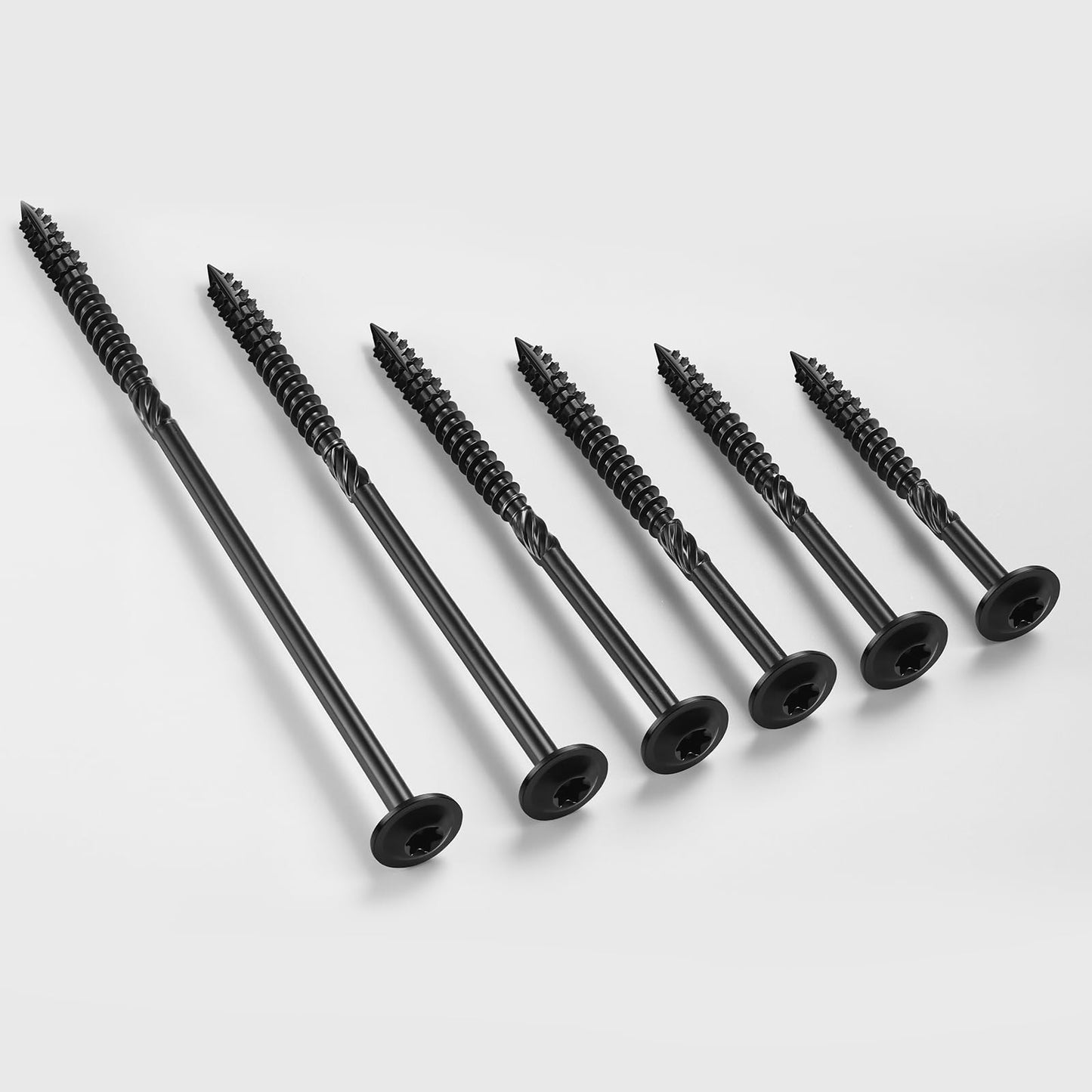 BNUOK Lag Screws #14 x 2-1/2 Inch, (1lb, 45pcs) Heavy Duty Construction Structural Exterior Wood Timber Screws, Torx Drive Washer Head Rust Resistant Black Epoxy Coated, with T30 Star Bit