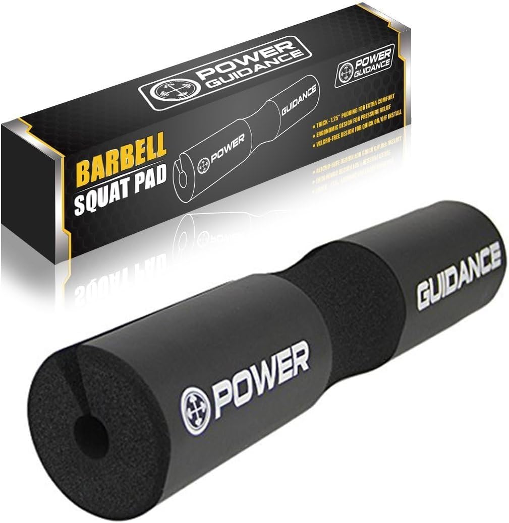 POWER GUIDANCE Barbell Squat Pad - Neck & Shoulder Protection for Squats, Lunges & Weight Lifting - Fits Standard & Olympic Bars