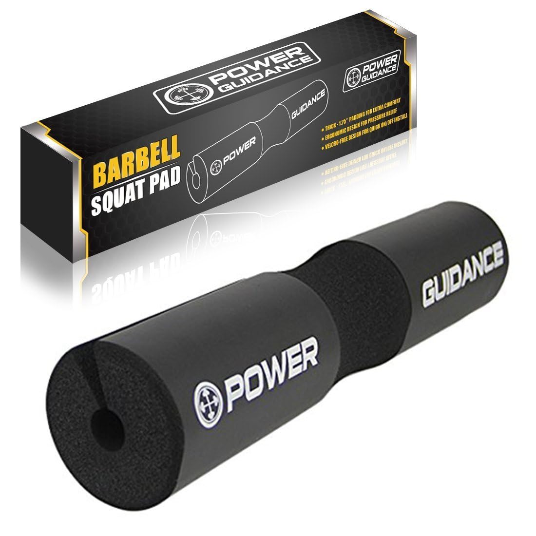 POWER GUIDANCE Barbell Squat Pad - Neck & Shoulder Protective Pad - Great for Squats, Lunges, Hip Thrusts, Weight Lifting & More - Fit Standard and Olympic Bars Perfectly Pink&White