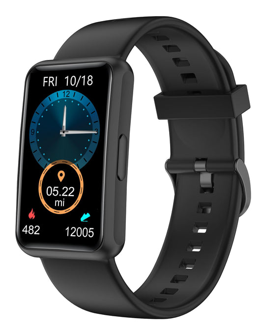 HUAKUA Pedometer Watch No Bluetooth Fitness Tracker Step Counter Black