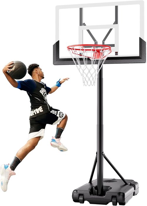Feelwin Basketball Hoop - Portable Outdoor Goal with Adjustable Height for Youth & Adults | Sturdy Base