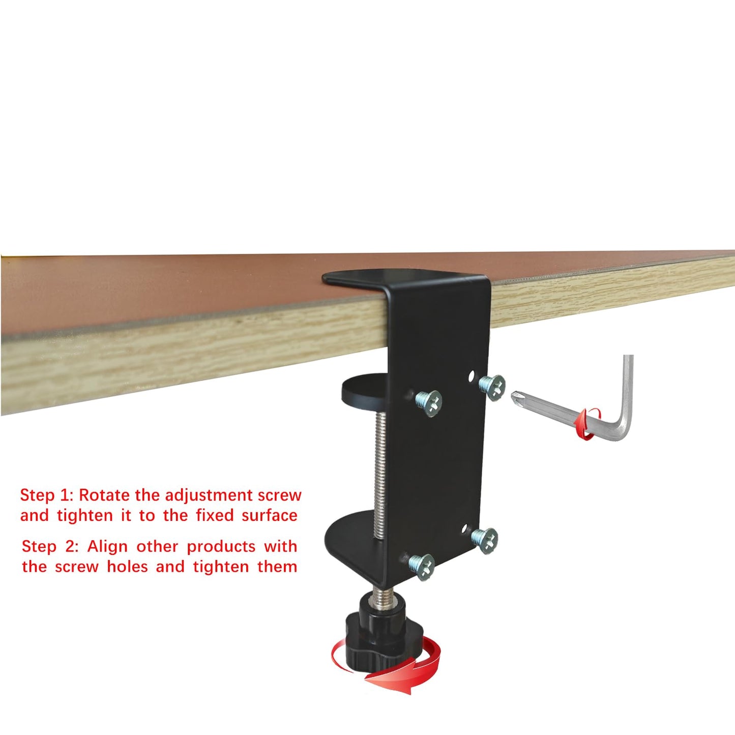 Jhanw 3 inch C-Clamp with Four Small Holes in the back, 1-Pack Adjustable Desk C Clamps for Range 0.35"~3.37", Versatile Clamp for Brake, Parts Assembly, Fastening, Welding, Woodwork, Metal Work