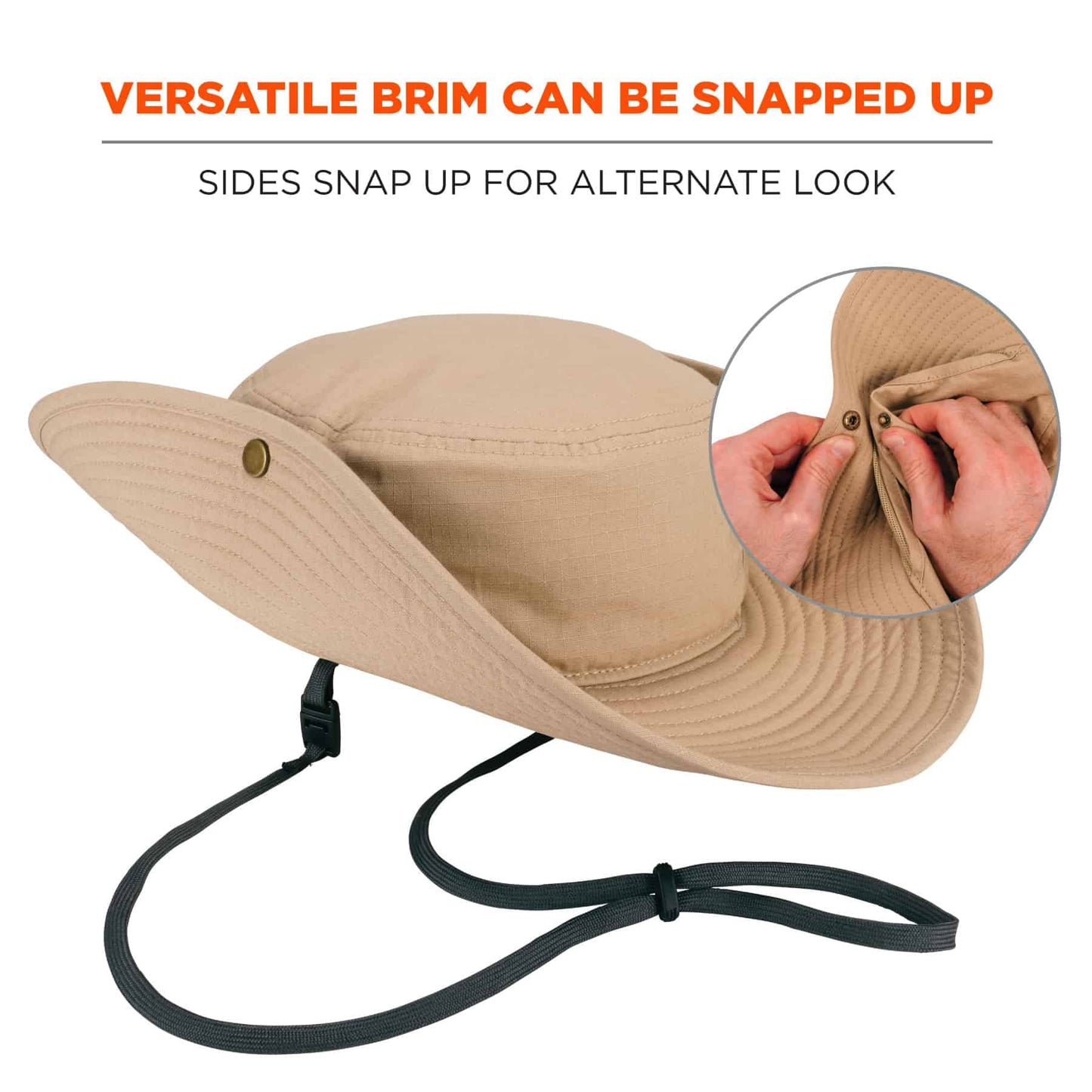 Ergodyne unisex adult Lightweight Ranger - Mesh Paneling Sun Hat, Khaki, Large-X-Large