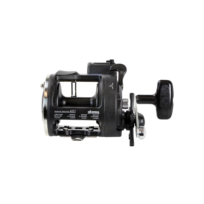 Okuma Magda Pro Line Counter Levelwind Trolling Reel, Small, Black/Silver, MA-30DX