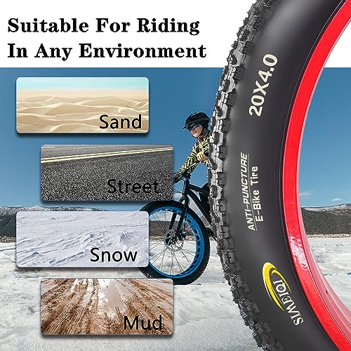 SIMEIQI 20x4.0 Inch Electric Bike Fat Tire - Anti-Puncture, All-Terrain Replacement