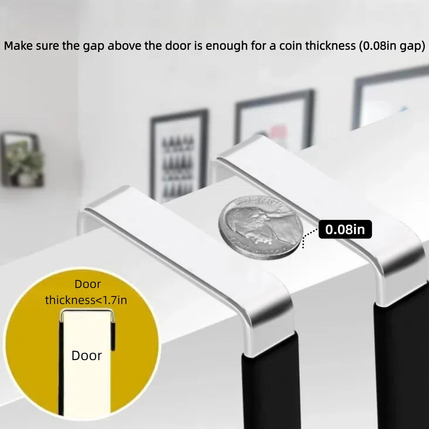 HANGZIGD Over The Door Hooks, Door Hangers Hooks,Extra Long 5" Rustproof Organizer Hook with Soft Rubber Padding, No-Scratch Design for Towels, Robes, Coats, Bags (6 Pack White)