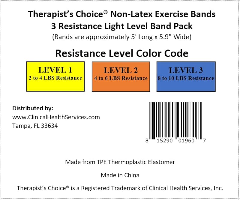 Non-Latex Resistance Bands Set - 3 Pack for Exercise & Rehab