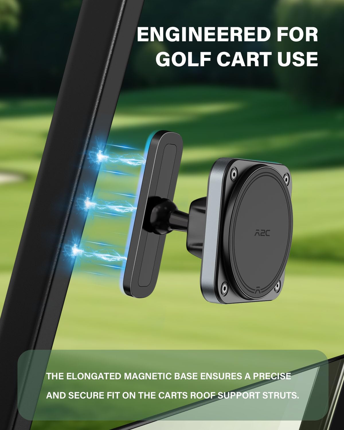 A2C Upgraded Magnetic Golf Cart Phone Holder, Golf Accessories for Men, Unique Golf Gifts for Golfer Lover Husband Father Dad, Golf Valentines Gift for Him, Golf Phone Mount for MagSafe iPhone 12-17