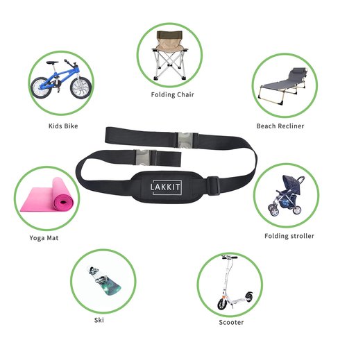 LAKKIT Adjustable Scooter Shoulder Strap Kick Scooter Shoulder Straps, Carrying Strap for Beach Chair, Camp Chair, Carrying Shoulder Straps for Kids Bike,Foldable Bikes Ski Board