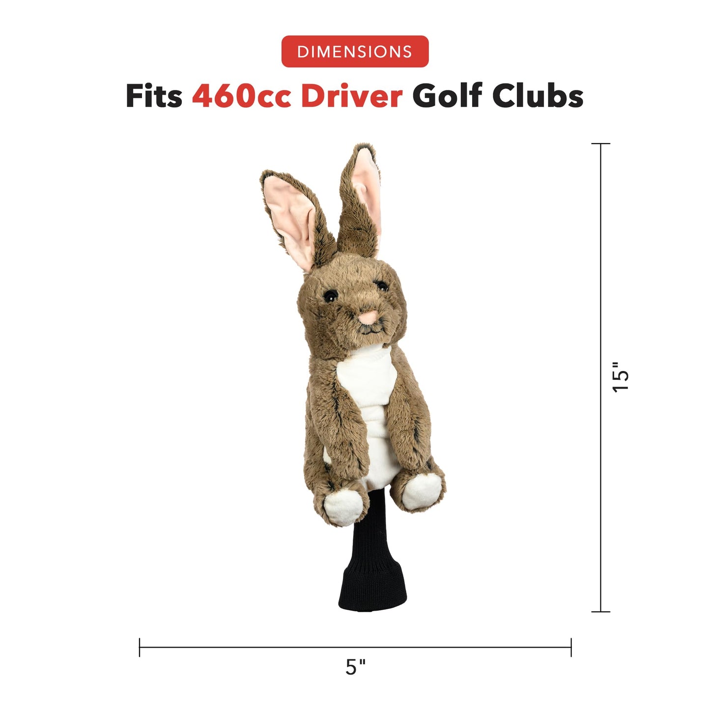 Daphne's Headcovers Rabbit Driver Headcover | Funny Golf Club Covers | Golf Head Covers for Drivers | Stylish Golf Club Head Covers | Golf Driver Covers | Men’s & Women’s Driver Headcover