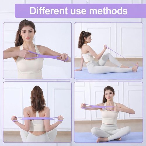 Figure 8 Resistance Band - Versatile Stretch Band for Arms, Legs & Core - Portable Home Fitness Equipment, Purple