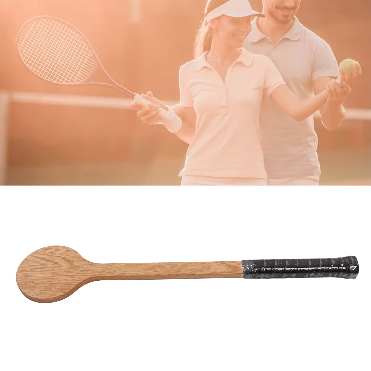 Entatial Wooden Spoon Tennis Pointer, Reliable Tennis Pointer Spoon Wood Tennis Sweet Pointer Trainer Racket Swing Practice Training Aid with Storage Bag for Tennis Trainer