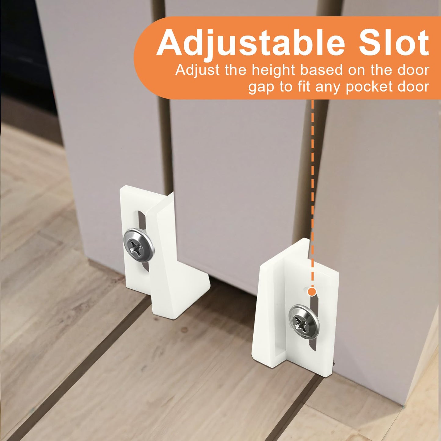 N 6950 Pocket Door Bottom Guide, 12 Packs Bottom Guide Kits Replacement, 1.125 Inch Jamb Mounted Universal Fit, 6 Sets, White (12PCS)