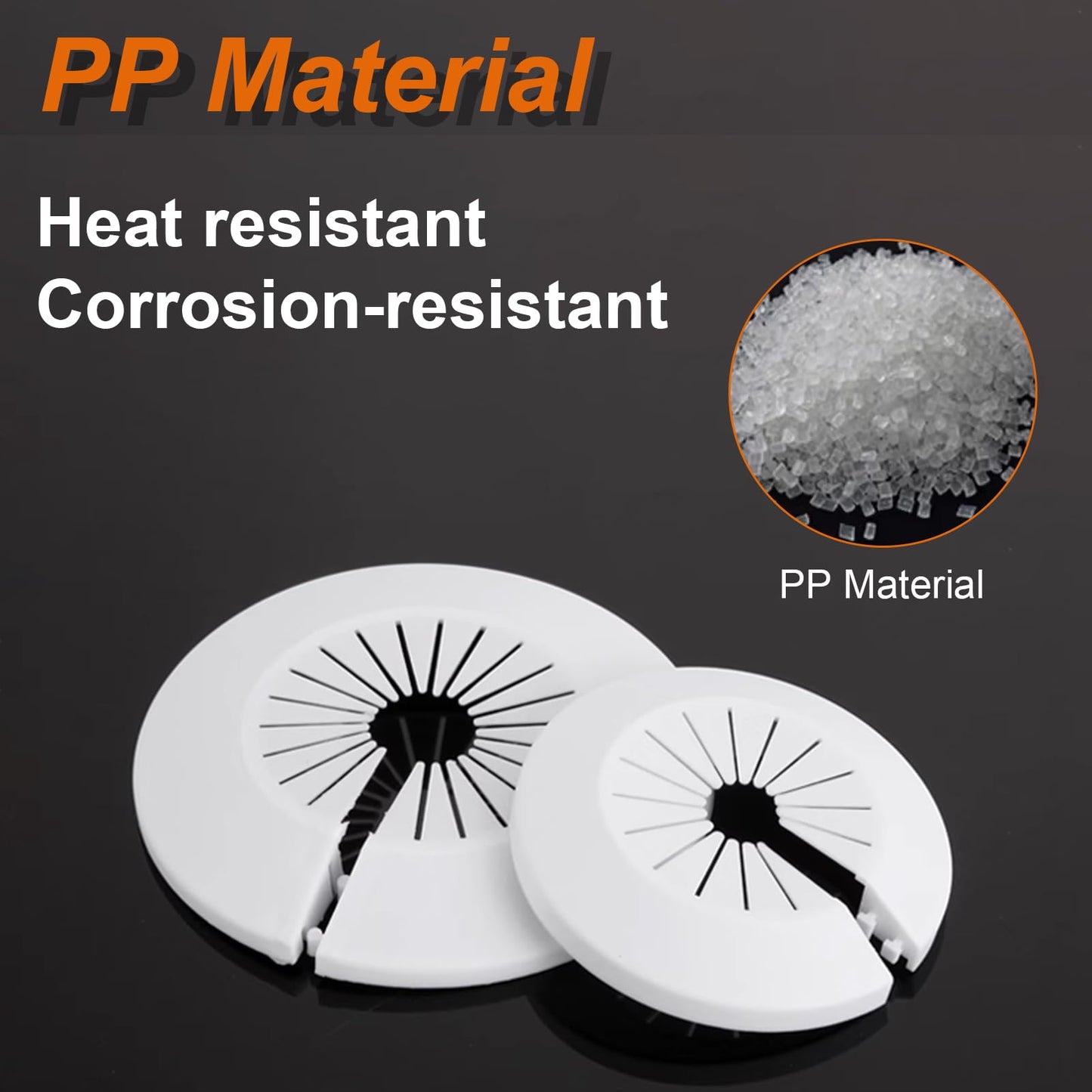 6 PCS Plumbing Cover Plates Plastic Escutcheon Plate Flange Pipe Covers for Bathroom (Apply to 2.2" to 2.95")