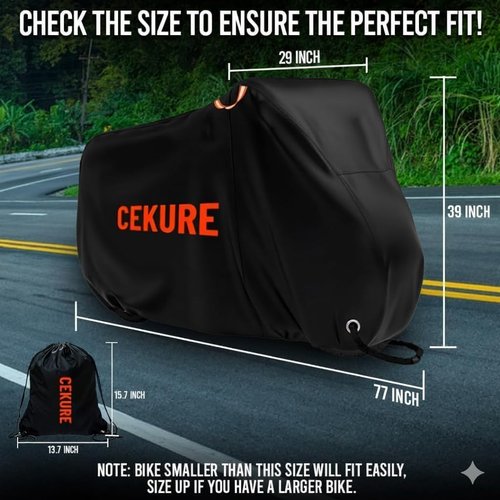 Bike Cover - Waterproof Heavy Duty Oxford for 1-2 Bikes | Tear Resistant & Windproof with Carry Bag