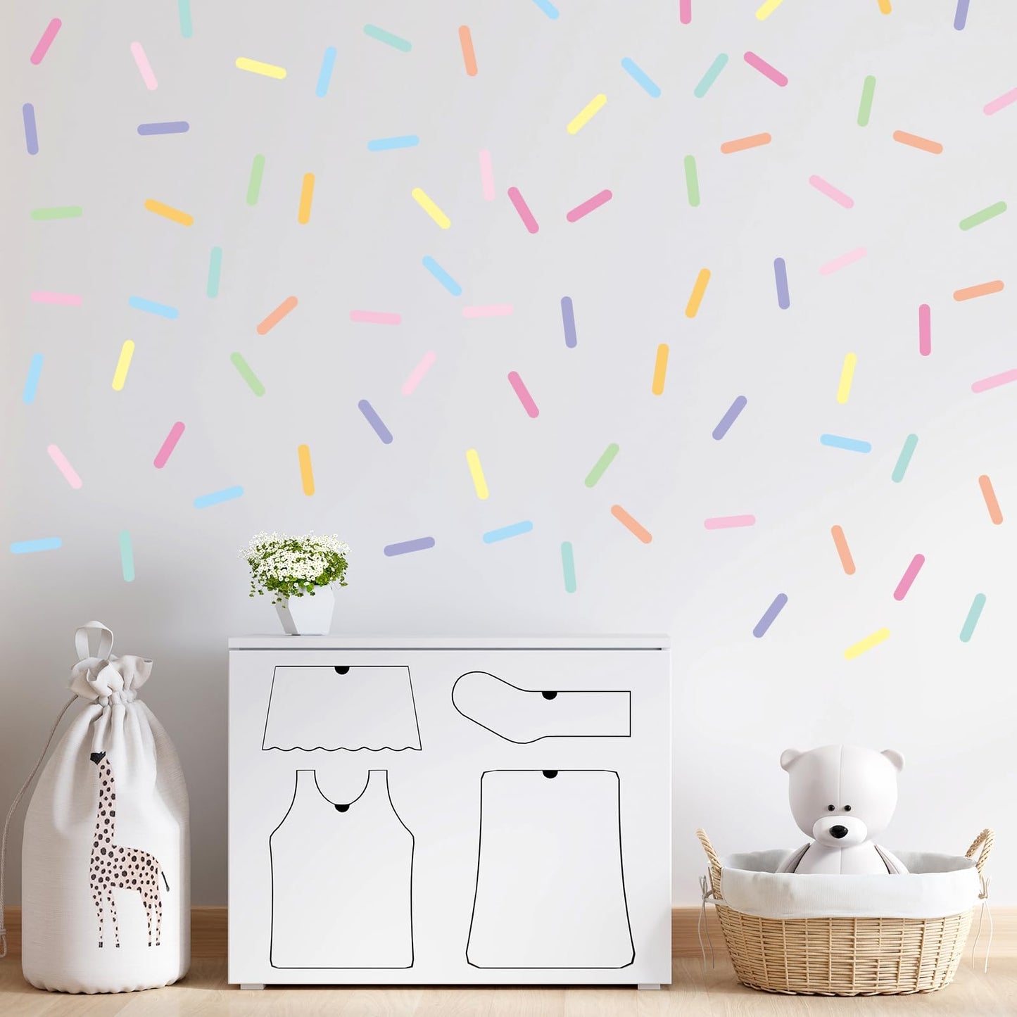 300 Pieces Confetti Wall Decals Removable Peel and Stick Sprinkle Wall Stickers Wallpaper for Kids Girls Room